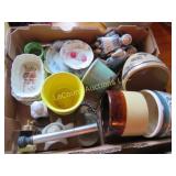 assorted decorator items mini crocks trays misc