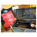 tool box with contents potting soil