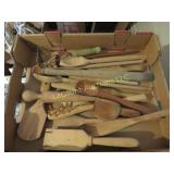 vintage wooden utensil spoon paddle lot