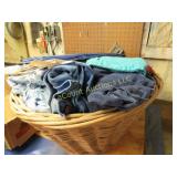 laundry basket assorted clothing