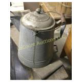 large enameled coffee pot wood handle