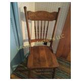 beautiful press back wood side chair