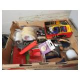 paint supplies tapes misc junk drawer items