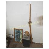 walking stick metal oil tin framed horse wagon