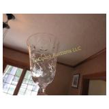 beautiful etched wine glasses and pads