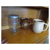 vintage Watt  pitchers glass covered coffee canist
