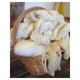 basket w wool yarn handmade over 909 yards