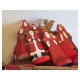 wooden handpainted Santa decor figures