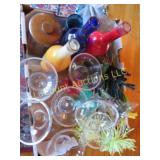 lot of decorator items margarita glasses
