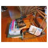assorted books wood wall recipe trinket box that