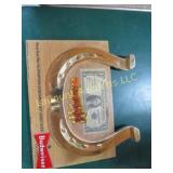 Vintage Budweiser beer horseshoe sign w dollar