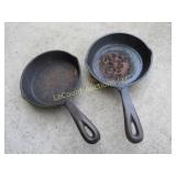 pair cast iron frying pans