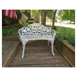 cast metal decorative bench