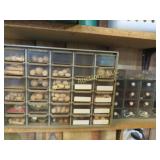 wood working dowel screw caps in storage drawers