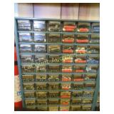 storage drawers many assorted bolts nuts