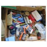 assorted garage items bulbs clips clamps more