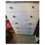 white wood 5 drawer dresser