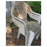 4 plastic lawn camp chairs