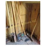 gardening tools post hole digger edger hoe axe
