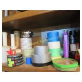 assorted tape plastic rolls on dispensers