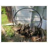 round wood holder w assorted wood and more