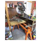 ACE Compound Mitre saw on wheeled stand