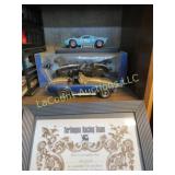 3 model cars and Terlingua racing framed pc