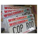 Wisconsin license plates Cop Roo others