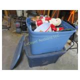 2 totes Christmas decor greens Santa more