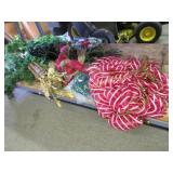 assorted Christmas decor greenery wreath