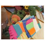 outdoor flag decor greenery Christmas turntray