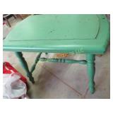 antique green painted table bench