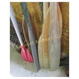 many assorted boat canoe paddles wall decor use