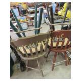 4 swivel wood painted bar counter stool chairs