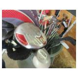 HUGE amount golf clubs assorted in barrel L@@K