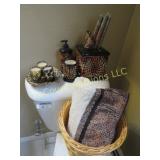 jungle print bathroom decor tissue soap cup
