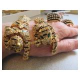 leopard bracelet & shoulder pin & earrings