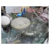 assorted vases glass bird evian bottle rare