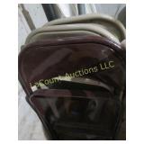 4 metal folding chairs 2 dark 2 light