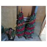 2 Christmas greens candle lantern decor