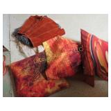 throw pillows mod suede skirt vintage clothing