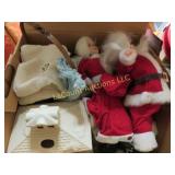 Mr & Mrs Claus candle house towel basket