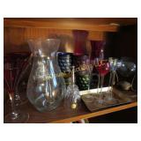 assorted glassware stemware pitcher martini
