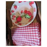 summer decor strawberry bowls tray salt pepper