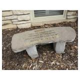 engraved garden bench