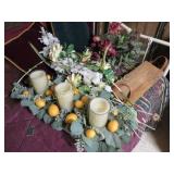 florals cheese board candles