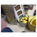 lemon decor metal stand sprinkling can lemons