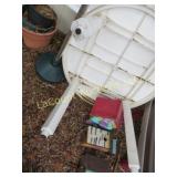 plastic table bird houses umbrella stand