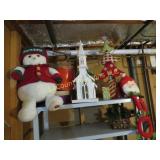 all holiday on top shelf snowman church tree misc