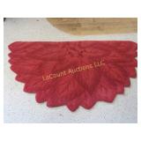 half rug entry rug red flower